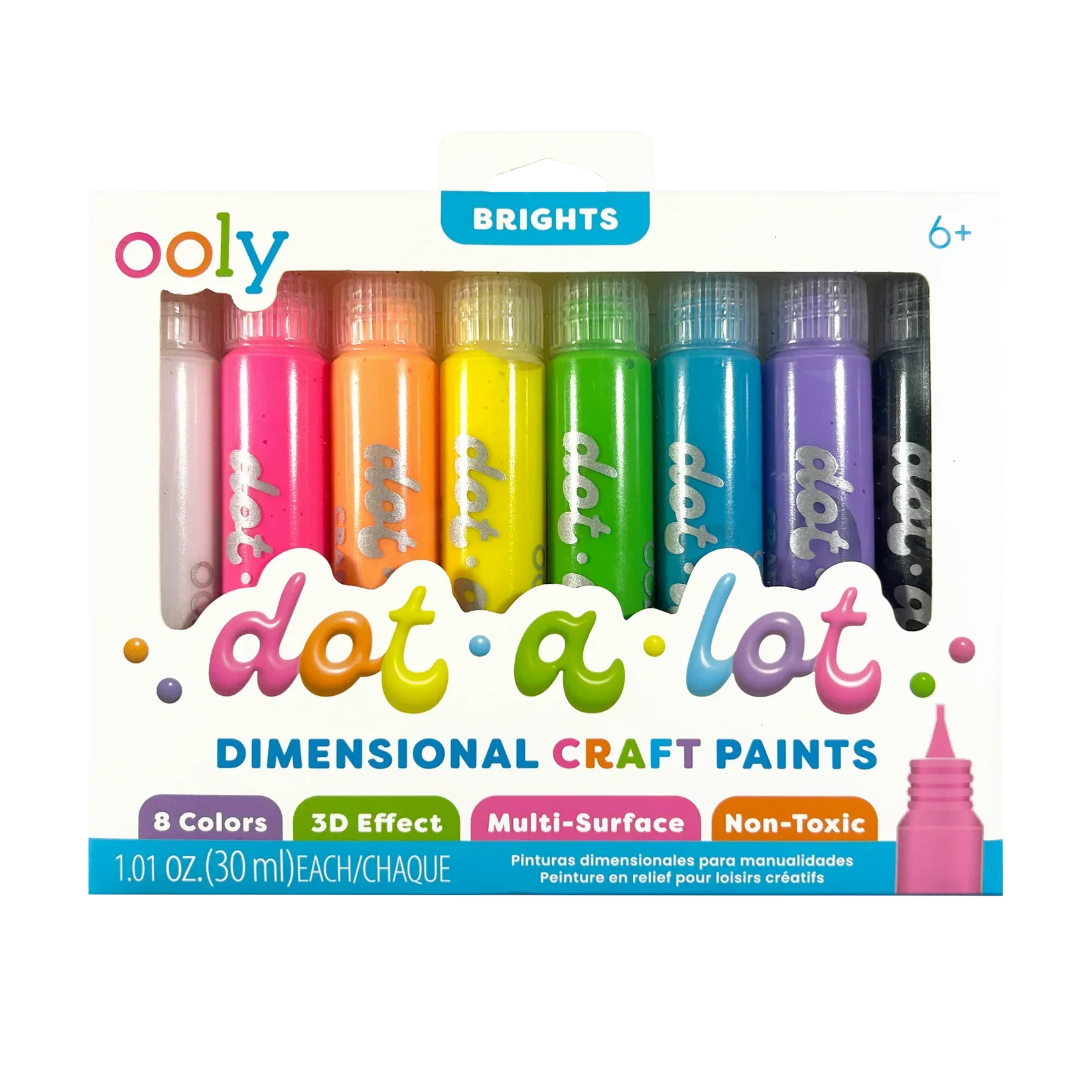 Ooly Dot-A-Lot: Dimensional Craft Paint - Bright (Set of 8)
