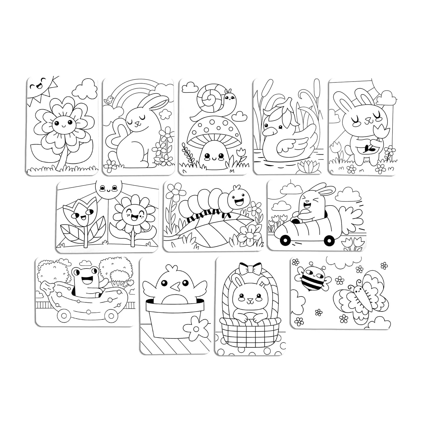 Ooly Undercover Art Hidden Pattern Coloring Activity Art Cards - Garden Pals