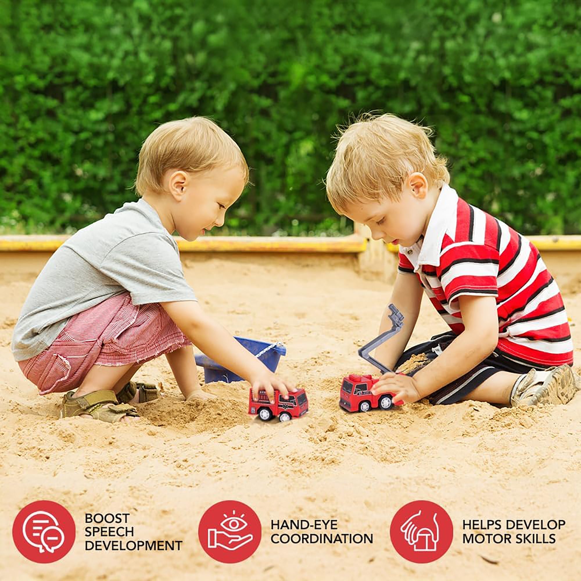 24pc Mini Fire Truck Pullback Playset